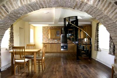 View through kitchen